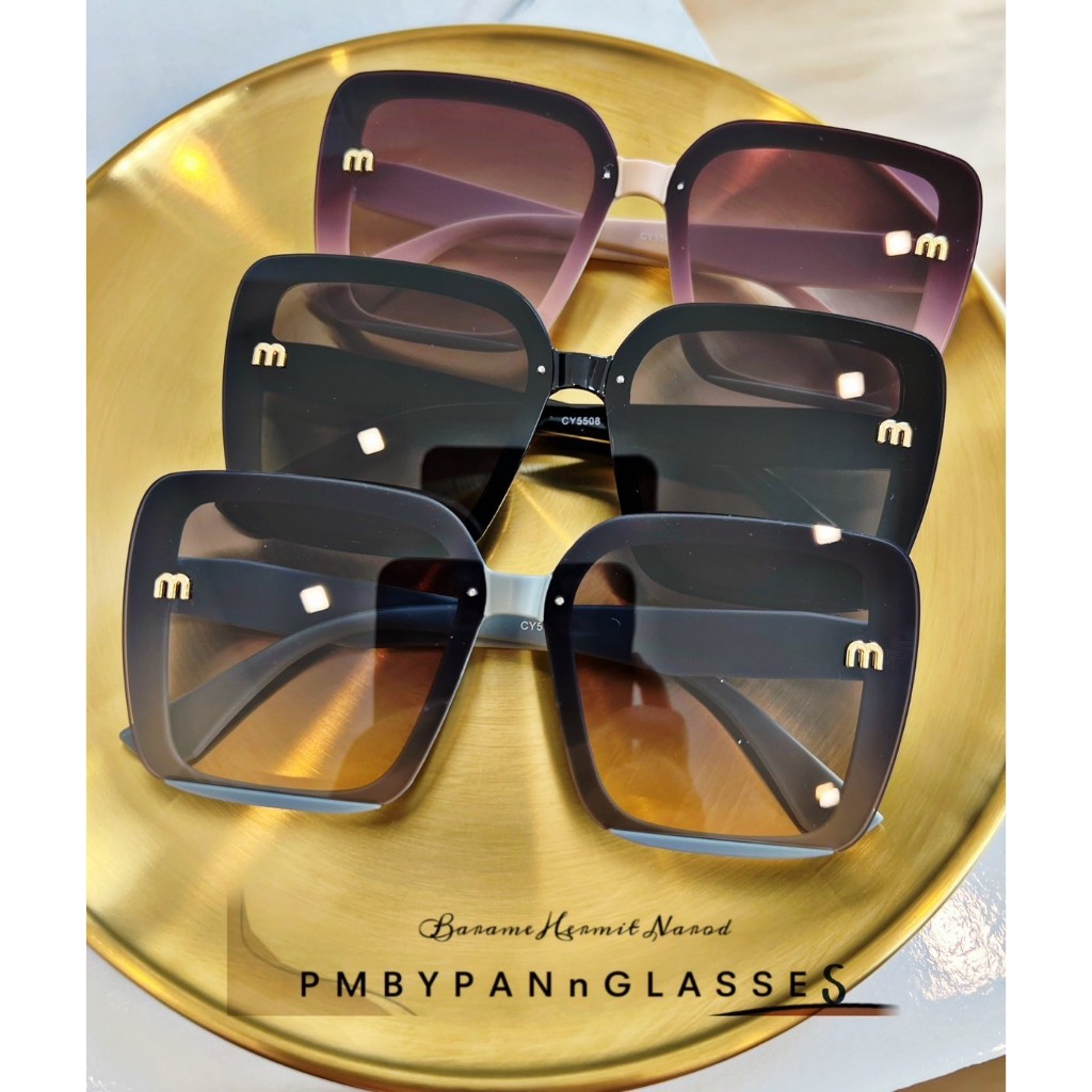 รุ่นDro419เกรดมีโลโก้ Miu MU Luxury งานโอเวอร์ไซส์ ไฮเอนด์ New I Tem เวอร์ชั่นเกาหลี ทรงสี่เหลี่ยม แว่นกันแดด