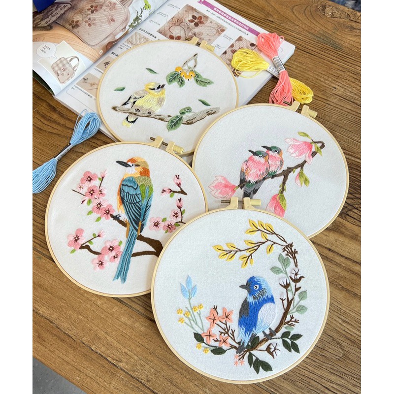 ‼️สอนฟรี ชุดปักผ้าลายสัตว์ คำแนะนำภาษาไทย แถมสะดึงและที่สนเข็มEmbroidery Set Beginner ชุดปักผ้าDIY🌺ส่งจาก กทม