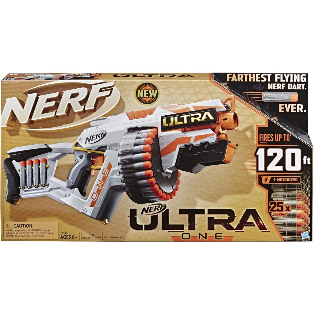 NERF Ultra One Motorized Blaster - 25 Ultra Darts - Farthest Flying Darts Ever - Compatible Only with Ultra One Darts