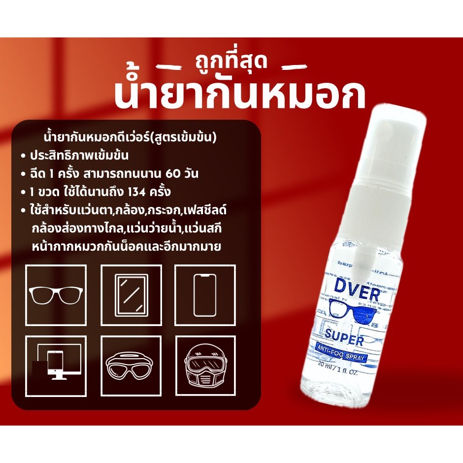 น้ำยากันหมอก Anti-Fog Super Spray  สูตรเข้มข้น
