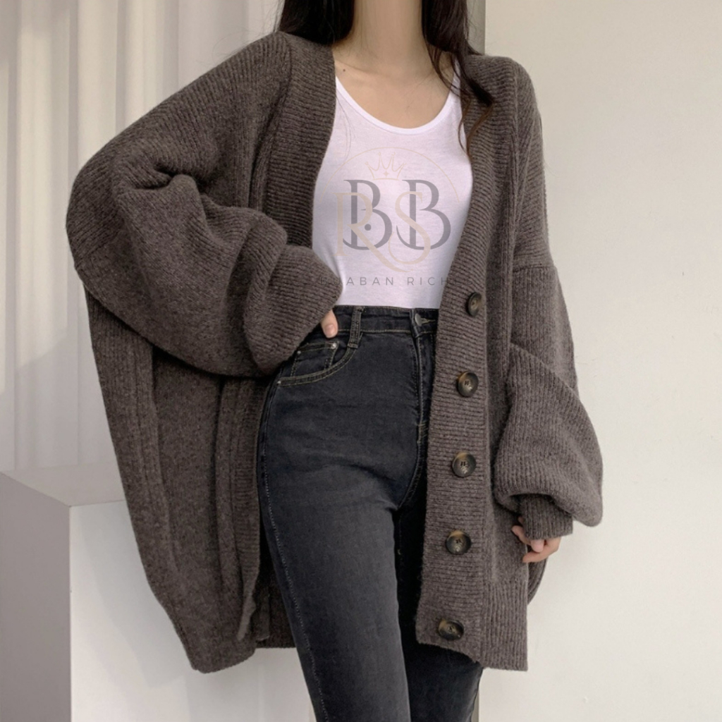(พร้อมส่ง) 400เสื้อคลุมไหมพรม คาร์ดิแกน Over Size ไซส์ใหญ่ สไตล์เกาหลี ผ้านุ่ม คลุมยาวปิดก้น สาวอวบอ้วนใส่ได้
