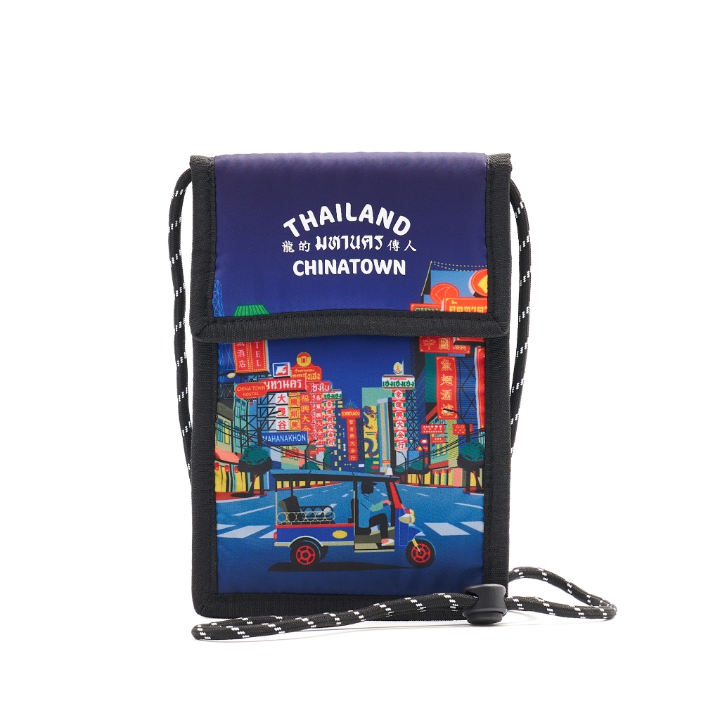 MAHANAKHON DRAGON NECK POUCH BLUE