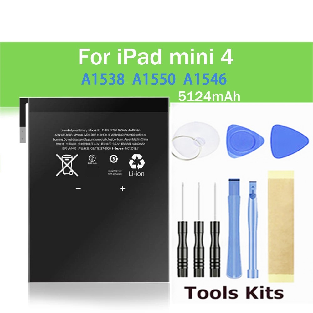 100%ต้นฉบับ iPad MINI 4แบตเตอรี่ เหมาะสำหรับ iPad MINI 4 A1538 A1546 A1550เปลี่ยนใหม่5124mAh+พร้อมชุดถอด