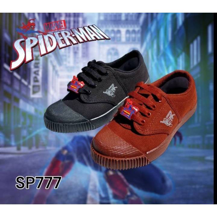 รองเท้านักเรียนผ้าใบพื้นน้ำเงินมีนวม รุ่น SP777