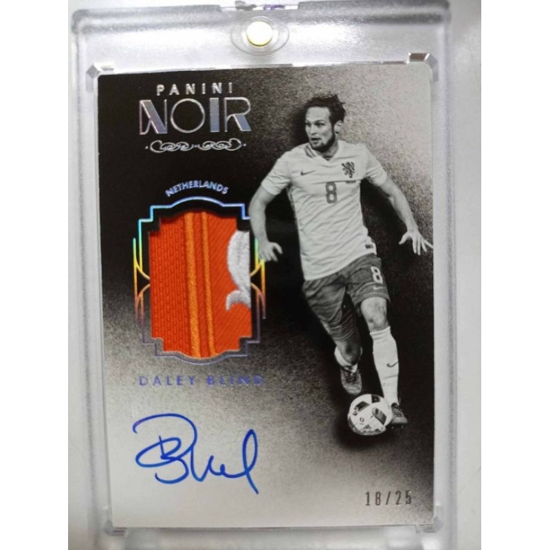 Daley Blind Noir on card PW ลายเซ็นนักฟุตบอล อดีตนักเตะแมนยู ผ้าติดตราทีมชาติ