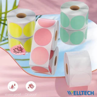 WELLTECH Color Label sticker สติ๊กเกอร์ กระดาษความร้อน สีสวย ฉลากสินค้า โลโก้ Barcode Thermal Label
