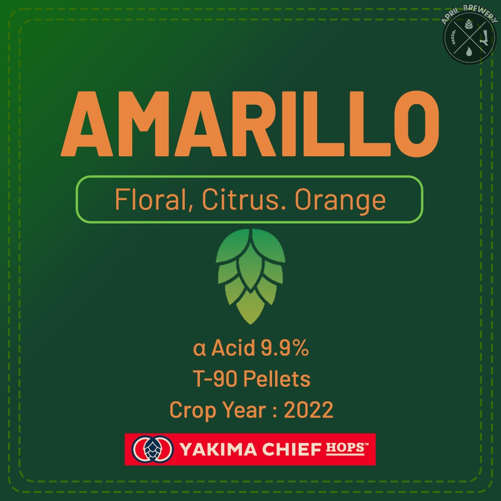 Amarillo Hops Pellets ฮอปส์ เพลลิท ทำเบียร์​ Pale Ale, IPA และอื่นๆ Homebrew Crop 2022 1oz [ Yakima Chief Hops ]