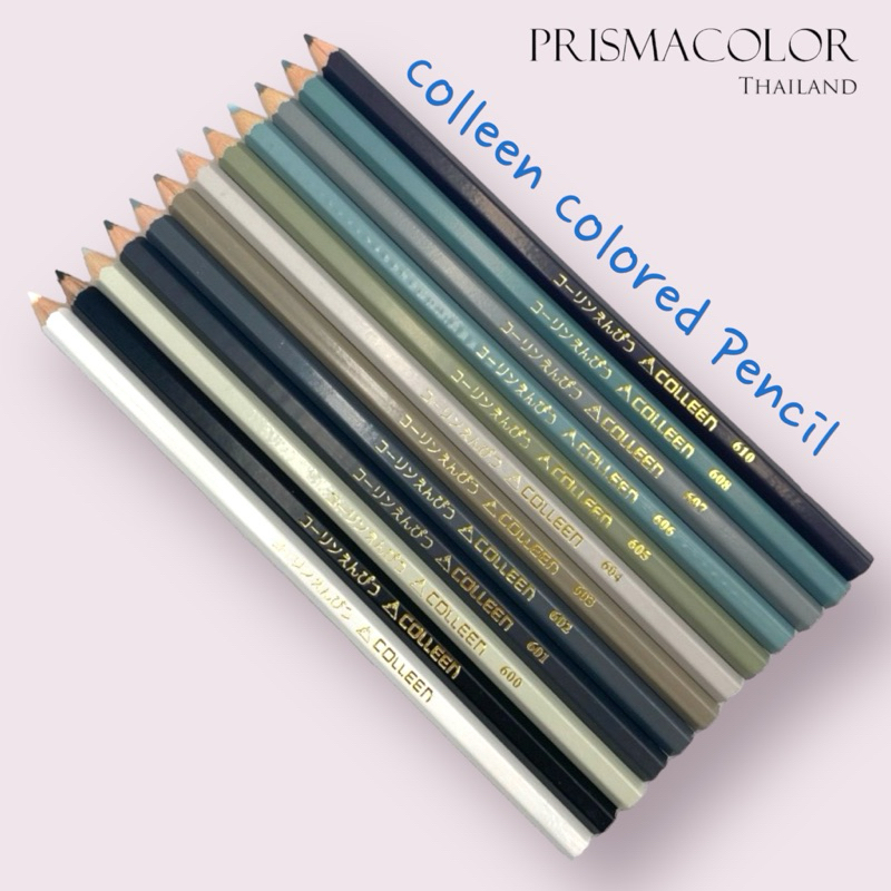 ดินสอสี Colleen (สีขาว ดำ เทา) แยกแท่ง | สีสด ระบายลื่น