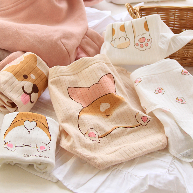 E54 กางเกงในน่ารัก ลายน้องหมา ผ้าคอตตอนผสมสเปนแด็ก ใส่สบาย พร้อมส่ง