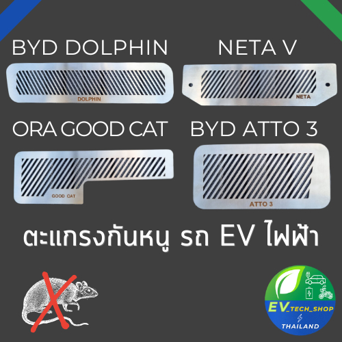 ตะแกรง รถไฟฟ้า กันหนู atto3 ora goodcat กันหนูBYD Dolphin บีวายดี ดอลฟินกันหนู neta v งานเลส 304 แท้