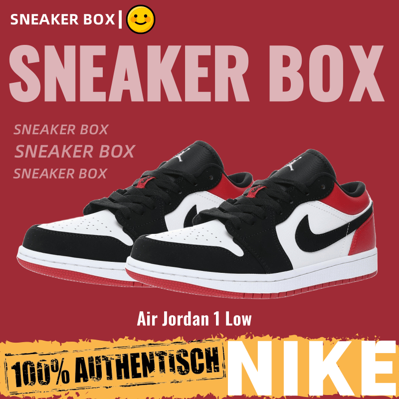 (ส่งฟรี) Nike Air Jordan 1 Low"Black Toe" รองเท้าผ้าใบ รองเท้า nike 553558-116
