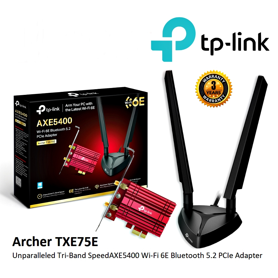 TP-LINK (ARCHER TXE75E) AXE5400 Wi-Fi 6E Bluetooth 5.3 PCIe Adapter