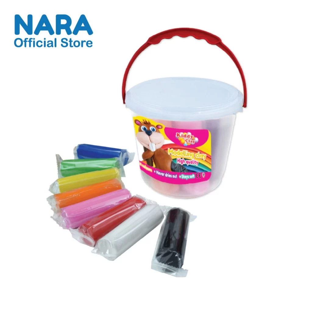 NARA Modelling Clay ดินน้ำมันไร้สารพิษชุดกระปุก 7 สี (ขนาด 500 กรัม)