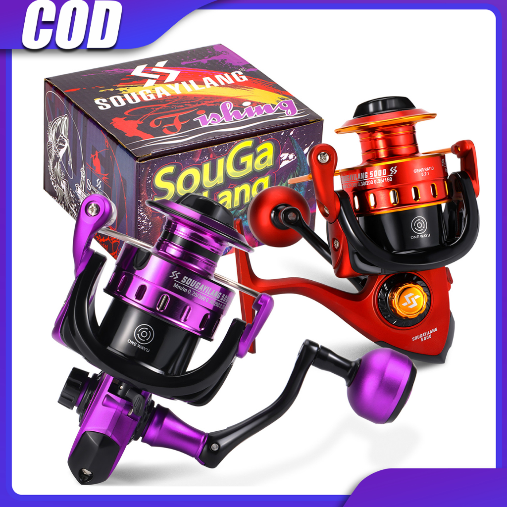 Sougayilang 1000-5000 รีลตกปลา 5.0: 1 ด้ามจับ EVA สำหรับน้ำจืด / น้ำเกลืออัตราส่วนเกียร์โลหะเต็มรูปแบบหมุนรีล