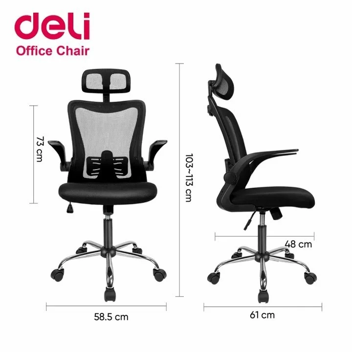 [ฟรีเบาะ]Deli เก้าอี้สำนักงาน เก้าอี้ออฟฟิศ ปรับความสูงได้ เอนได้ แขนปรับได้360 ํ Office Chair thumbnail 9