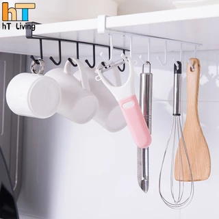 HT Living ที่แขวนถ้วยหรือของใช้อเนกประสงค์ ไม่ต้องเจาะผนัง เพียงแขวนเสียบกับฐานชั้นของตู้ครัว ตู้แขวนลอย