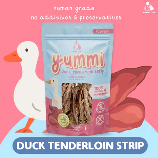 ขนมสุนัข สันในเป็ดเส้นอบแห้ง YUMMI ขนมเพื่อสุขภาพ ทำจากเนื้อสัตว์ 100%