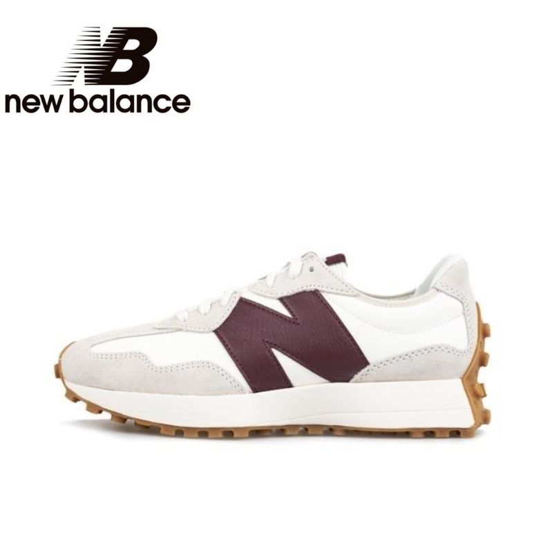 ของแท้ 100% New Balance NB 327 รองเท้าวิ่งสวมสบายดูดซับแรงกระแทกสีขาวสีเทาสีแดง