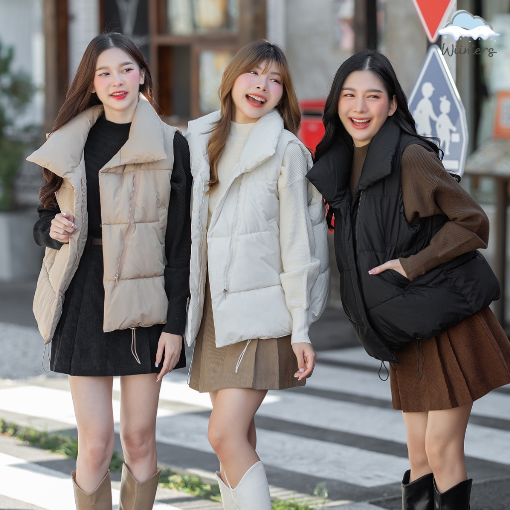 [ Muffin Vest Coat - G33 ] 3 สี I โค้ทสั้น โค้ท คอปกตกแต่งขน เรียบหรู ผ้านุ่ม