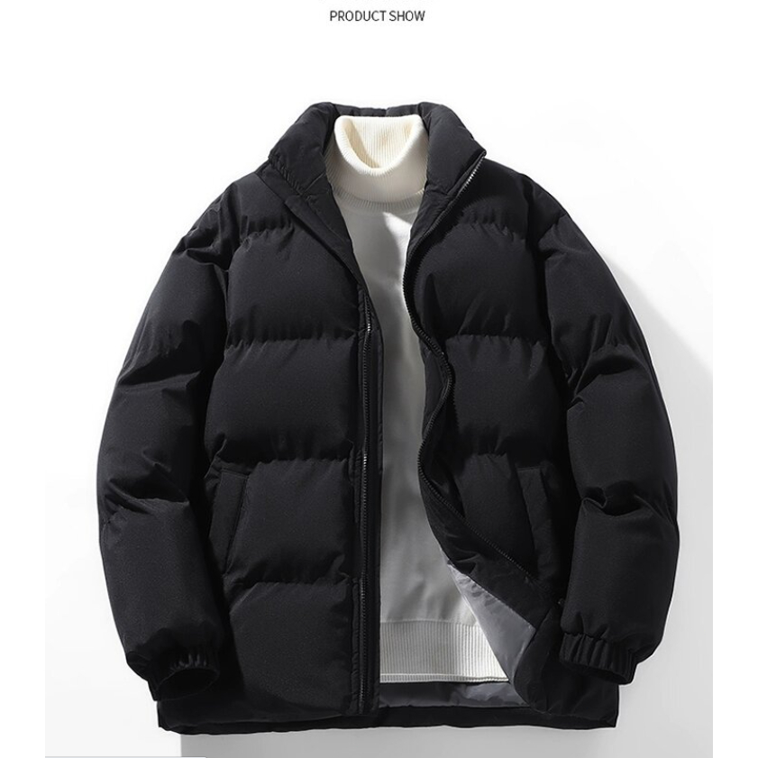 ZITY เสื้อแจ็กเก็ตกันหนาว แจ็คเก็ตคอปกยืน สีทึบ อบอุ่น คุณภาพสูง 7 สี แฟชั่นสําหรับคู่รัก ไซซ์ S - 5XL