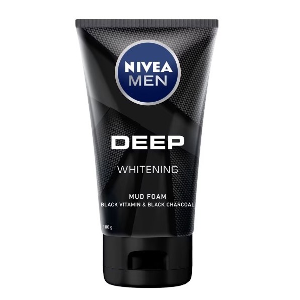 (100g) Nivea Men นีเวีย เมน ดีพ ไบรท์ เทนนิ่ง เฟซ มัด โฟม [5391] โฟมล้างหน้า สำหรับผิวธรรมดา-มัน