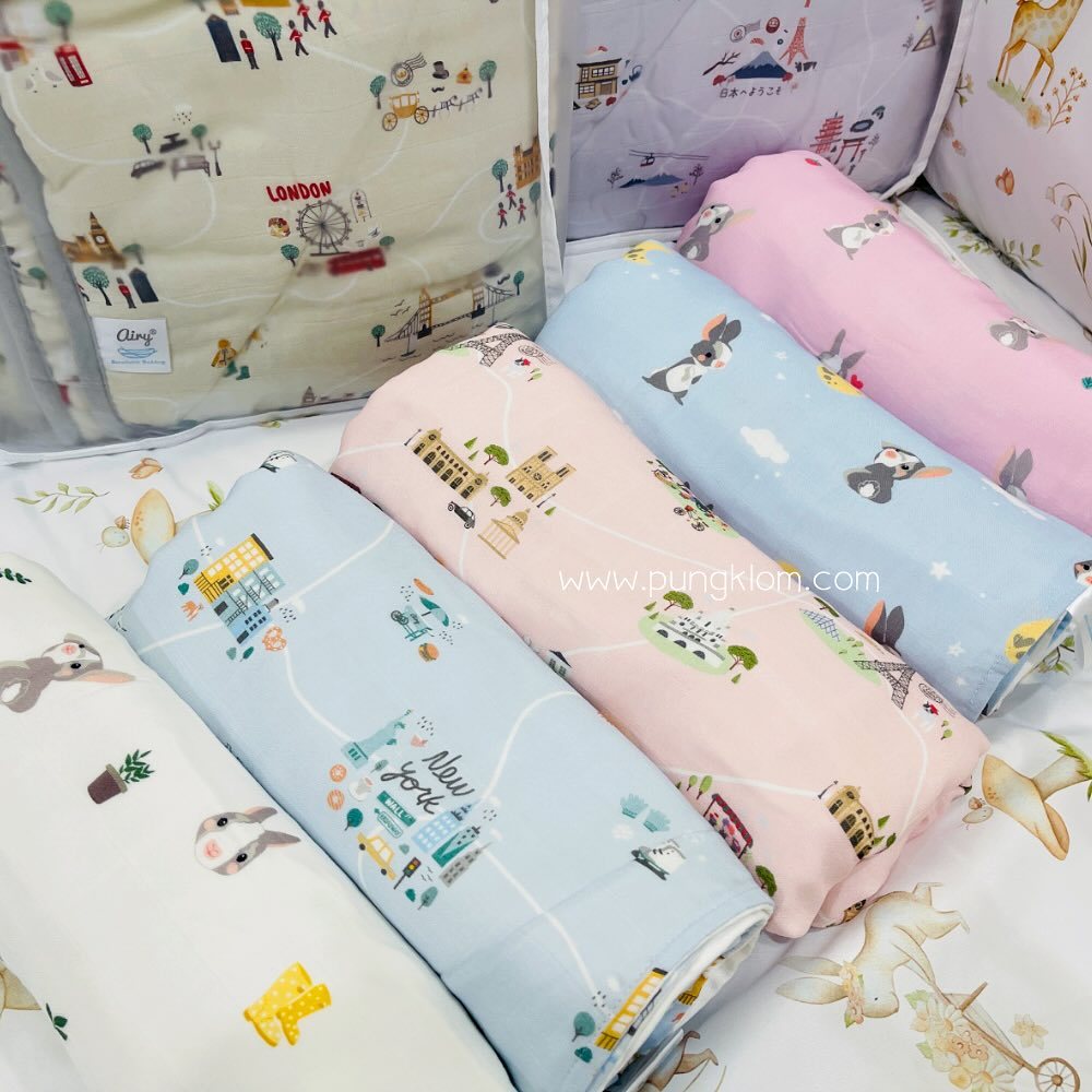 AIRY ผ้าห่มมัสลิน ผ้าห่มนวม เนื้อผ้านุ่ม ขนาด 90×110 cm. รุ่น Lovely bamboo ราคา ถูกที่สุด ดีลบีเคเค แกลเลอรีภาพที่ 2