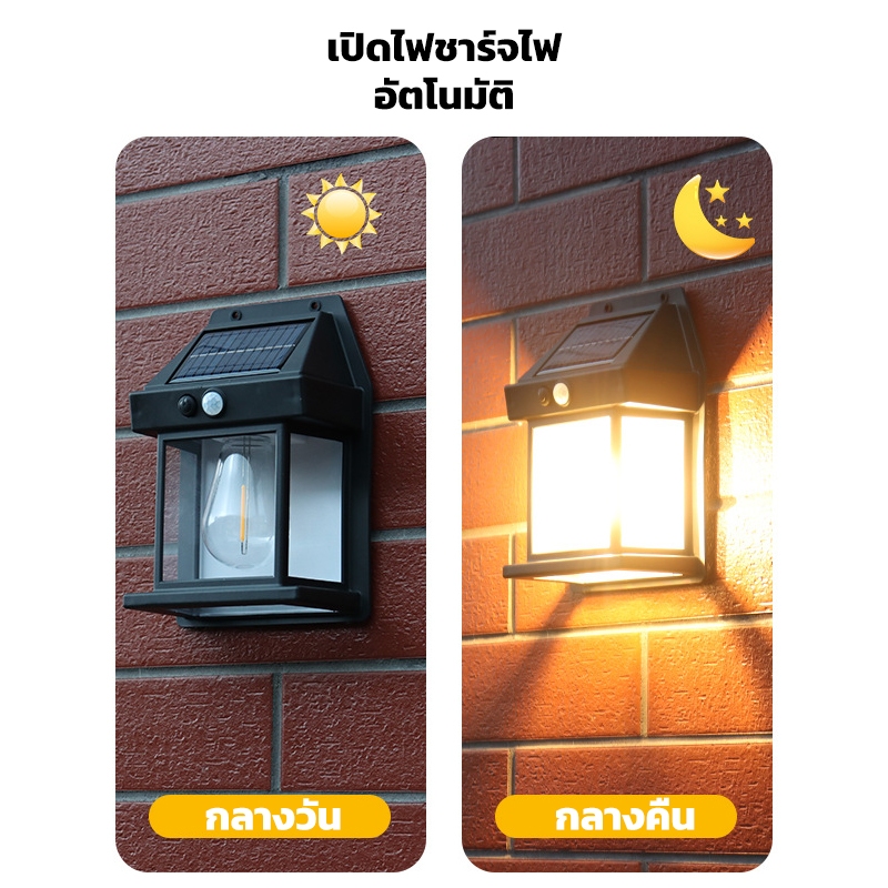 KAGU MALL  NK-GY758 ไฟติดผนัง ไฟติดกำแพง ไฟติดผนังโซล่าเซลล์ ไฟโซล่าเซลล์