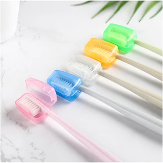 [สุ่มสี] 5 ชิ้น / เซต กล่องเก็บแปรงสีฟัน เดินทาง กลางแจ้ง สร้างสรรค์ / ฝาครอบหัวแปรงสีฟัน แบบพกพา