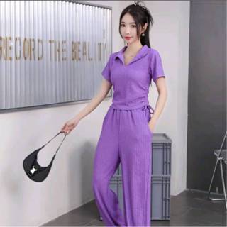 ชุดเซ็ท 2 ชิ้น เสื้อเปิดเอว กางเกงขายาว ชุดเซ็ทราคาถูก เสื้อ…