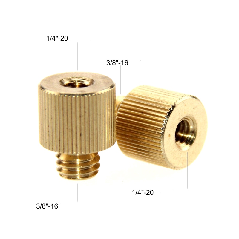ทองเหลือง 1/4" เปลี่ยน 3/8" ขาตั้งกล้อง อะแดปเตอร์ สกรูทองเหลือง Gold 1/4" to 3/8" Tripod Thread Screw Adapter Brass