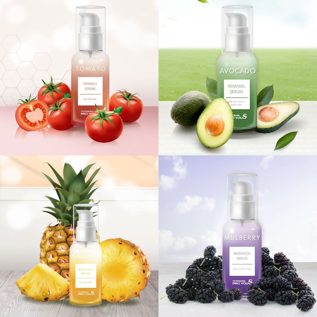 เซรั่มผลไม้ Proyou สั่งมาก ถูกลง มะเขือเทศ สับปะรด มัลเบอร์รี่ อะโวคาโด (30ml) มี Ceramide  Centella Hyaluron Made in Ko