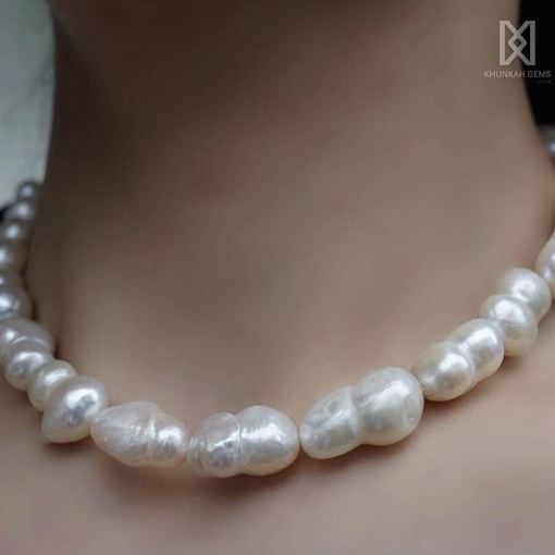 สร้อยมุกบาร็อคแท้ เม็ดใหญ่