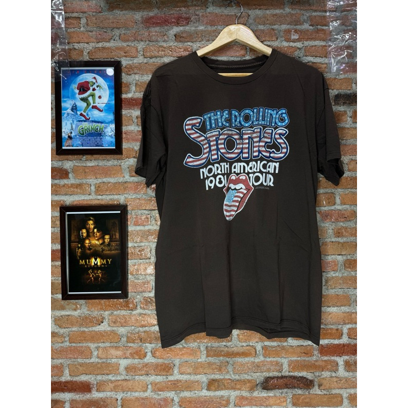 เสื้อยืดวินเทจมือสอง ลิขสิทธิ์แท้ วงดนตรี The Rolling Stones North America Tour 1981 (Repro - 2009)