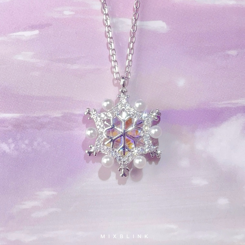 สร้อยคอ เงินแท้ 92.5% ส่งฟรี EMS ♡ รุ่น SnowQueen ♡ ( #Q21 ) – หิมะ MixBlink