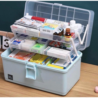 กล่องเก็บของสามัญประจำบ้าน ความจุสูง ปฐมพยาบาล พกพา กันน้ำ ก…