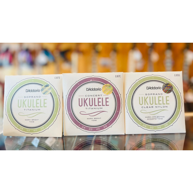 สาย Ukulele รุ่นใหม่ล่าสุดของค่าย D’Addario มี 3 แบบให้เลือก ในราคาเบาๆเท่ากันชุดล่ะ 220.- บาท เราจำหน่ายของแท้