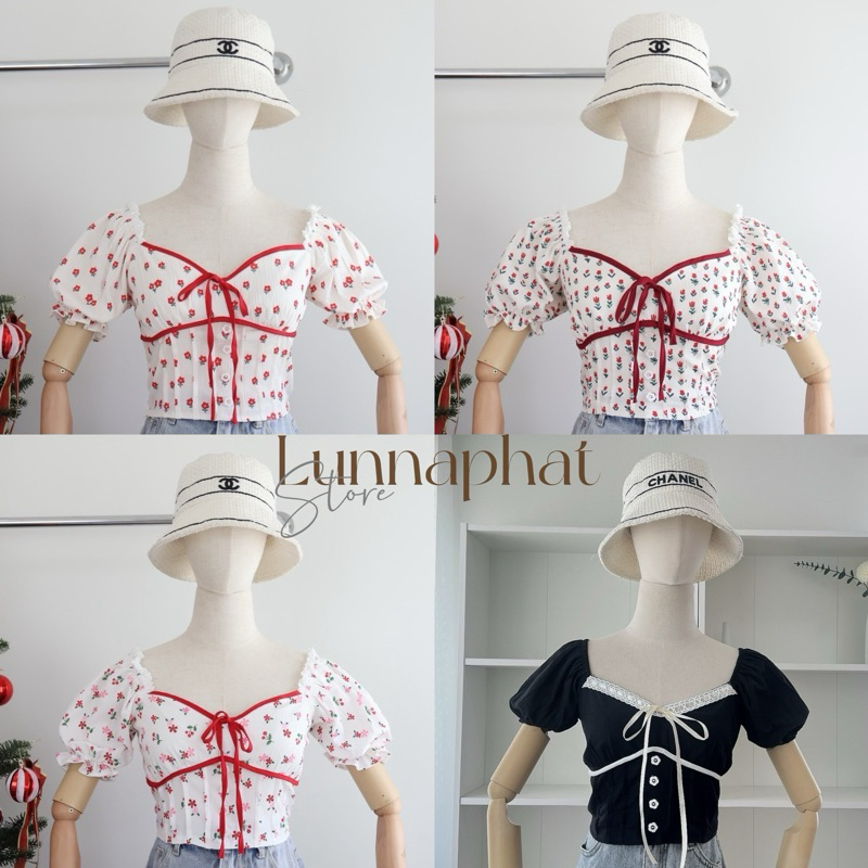 เสื้อแขนตุ๊กตา คอวี โบว์หน้าป้าย Prod