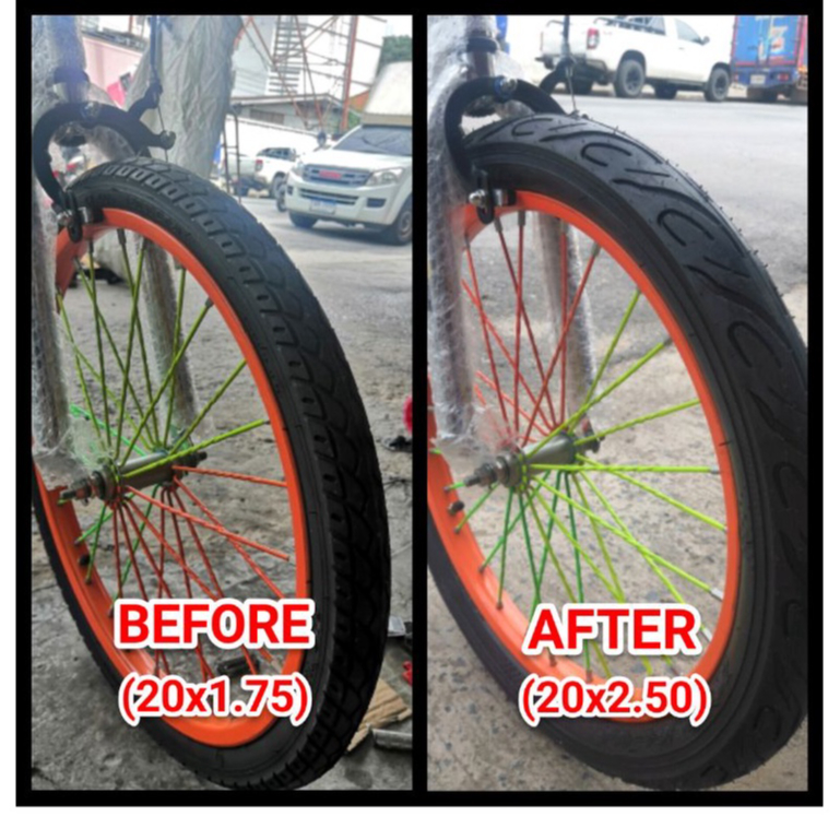 เปลี่ยนยาง ให้เป็นบิ๊กไบค์!! ยางนอก ล้อโต 20นิ้ว ( 20x2.50 ) ยางจักรยาน หน้ายางใหญ่พิเศษ ล้อโต