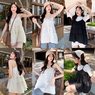 KORRA ·͜·♡เสื้อสายเดี่ยวทรงเสื้อตัวยาวกึ่งเดรส🤎น่ารักมากๆ✨ปร…