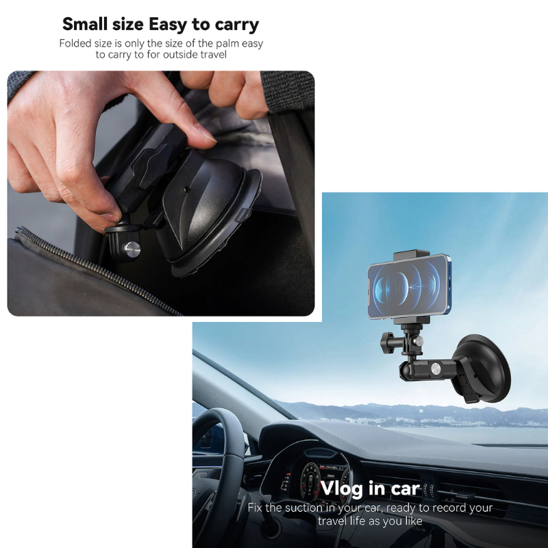 Telesin Upgraded General Suction Cup Mount for Action Cameras