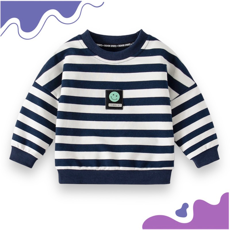 AB145 เสื้อแขนยาวลายริ้ว สเวตเตอร์ แฟชั่นเด็กหล่อ สินค้าพร้อมส่งในไทย