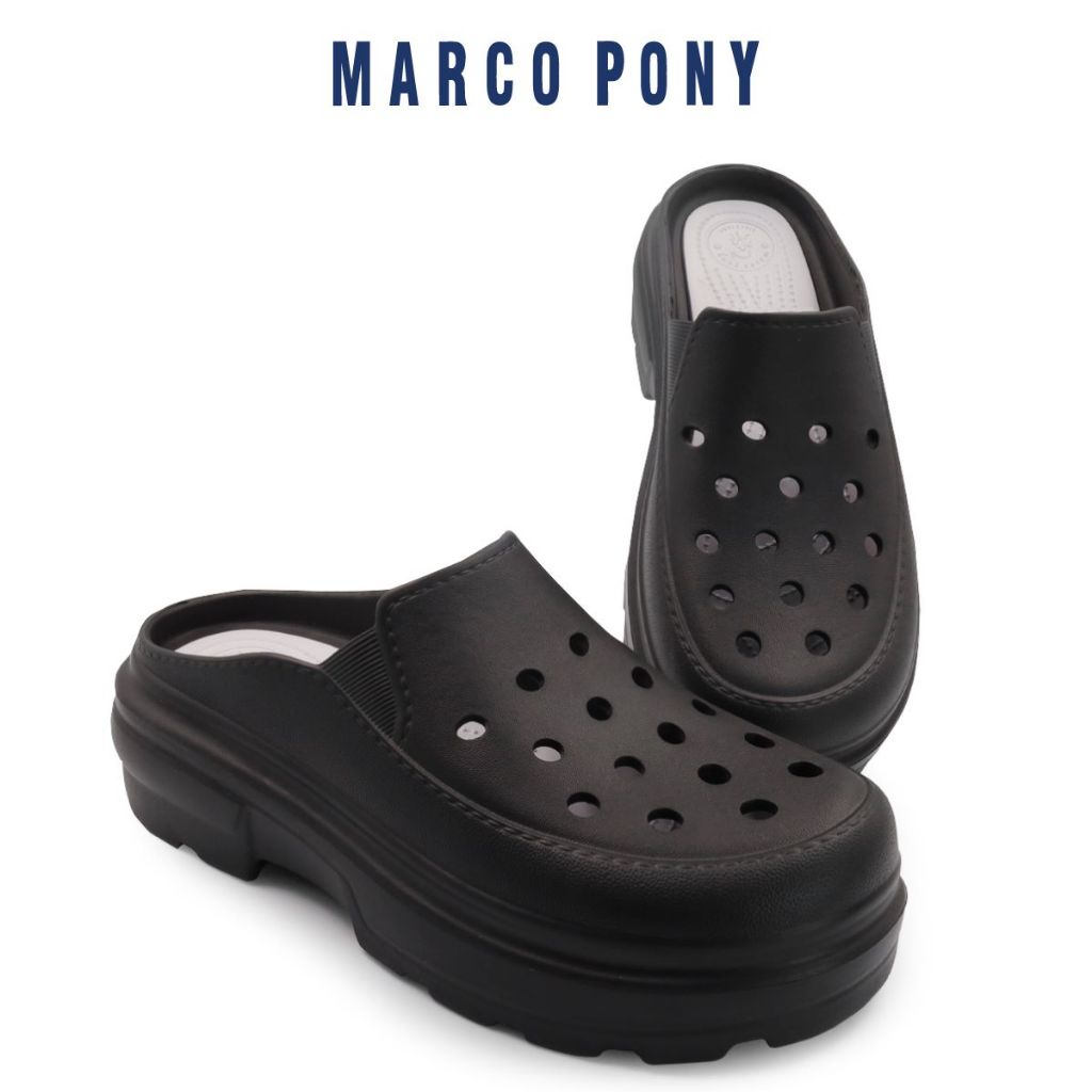 Marco Pony รองเท้าหัวโตส้นสูงผู้หญิง แฟชั่น 5CMพื้นหนา เพิ่มความสูง กันลื่น ลําลอง เหมาะกับฤดู นิ่มเหมือนเหยียบขี้MH9020