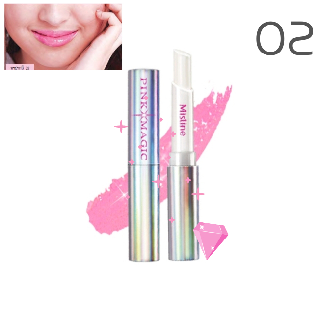 ลิปมันเปลี่ยนสี มิสทิน พิ้งค์ แมจิก ไดมอนด์ Mistine Pink Magic Bright Glitter Diamond Changable Colored Tinted Lip Balm - รูปที่ 2