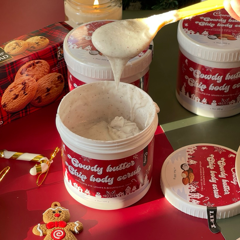 (พร้อมส่ง ส่งฟรี.!!) 🐄 Cowdy Butter Chip Scrub 🥜 คาวดี้ สครับผิวใส เนื้อละเอียด สำหรับคนผิวแห้ง