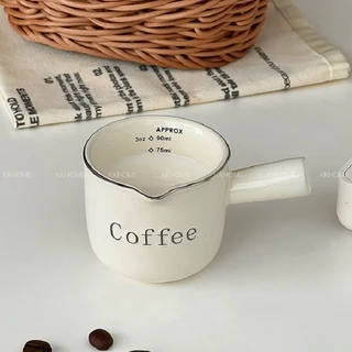สําหรับชงกาแฟเอสเปรสโซ่ 90ml แก้วตวง ทนความร้อนสูง ขนาดเล็ก ถ้วยตวงกาแฟ ถ้วยนม แก้วช็อตกาแฟเอสเปรสโซ่ KKHOME