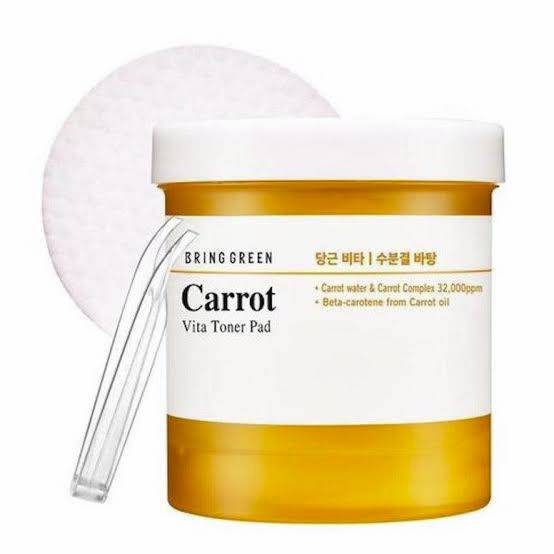[สินค้าของแท้100% / พร้อมส่ง] BRING GREEN Carrot Vita Toner Pad  60&100pcs