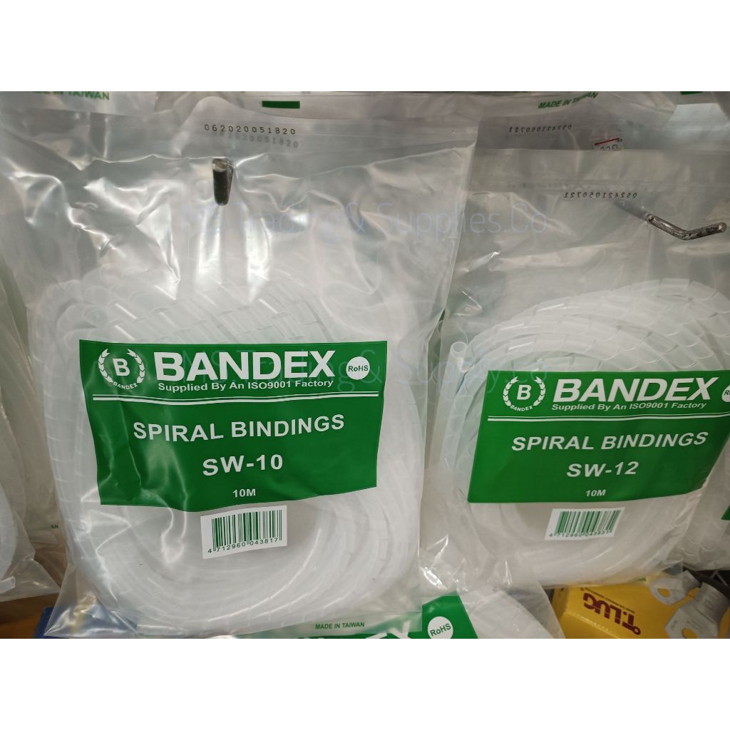 ไส้ไก่ BENDEX SW สีขาว SWB สีดำ ไส้ไก่ 15มิล สีขาว SW-15 BANDEX(ถุง = 10เมตร)Spiral Wrapping Bands SW/White SWB Black