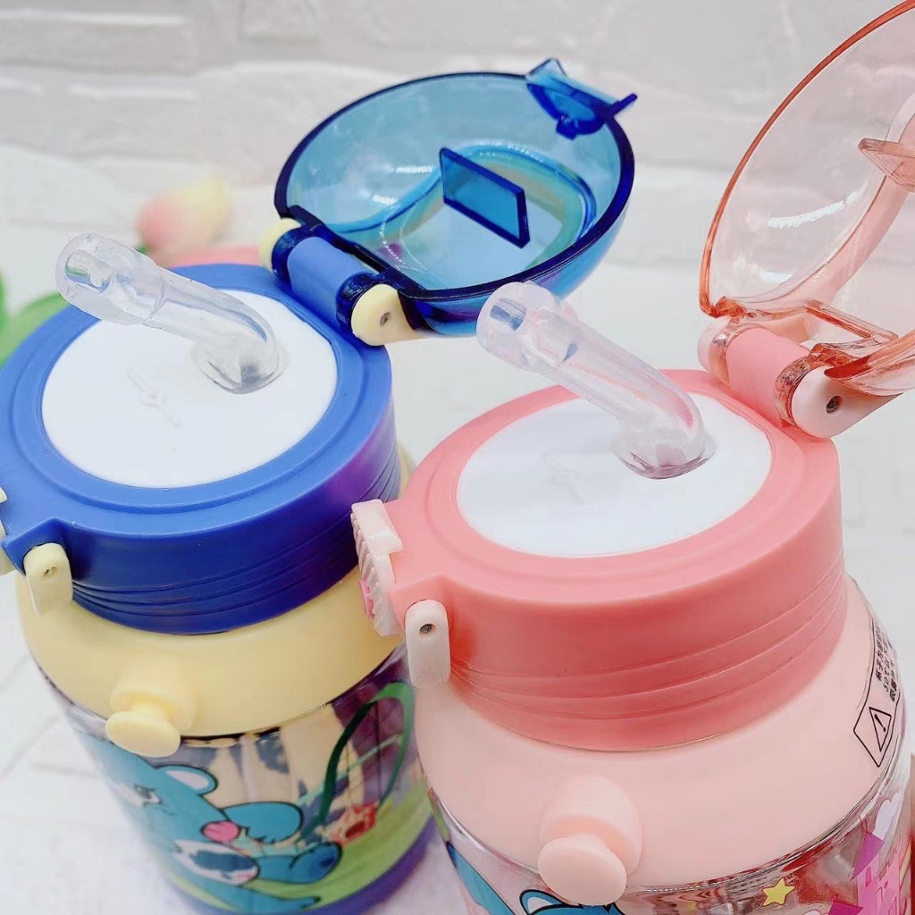 Lovely Baby กระติกน้ำเด็ก กระบอกน้ำ 600ml ขวดน้ำพลาสติกลายน่ารัก ขวดน้ํา ลาย care Bears