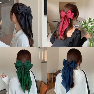 ในไทย❤️กิ๊บติดผมประดับโบว์ขนาดใหญ่สีดําเกาหลีเกาหลีแฟชั่นสําหรับผู้หญิงนิยมเครื่องประดับผม