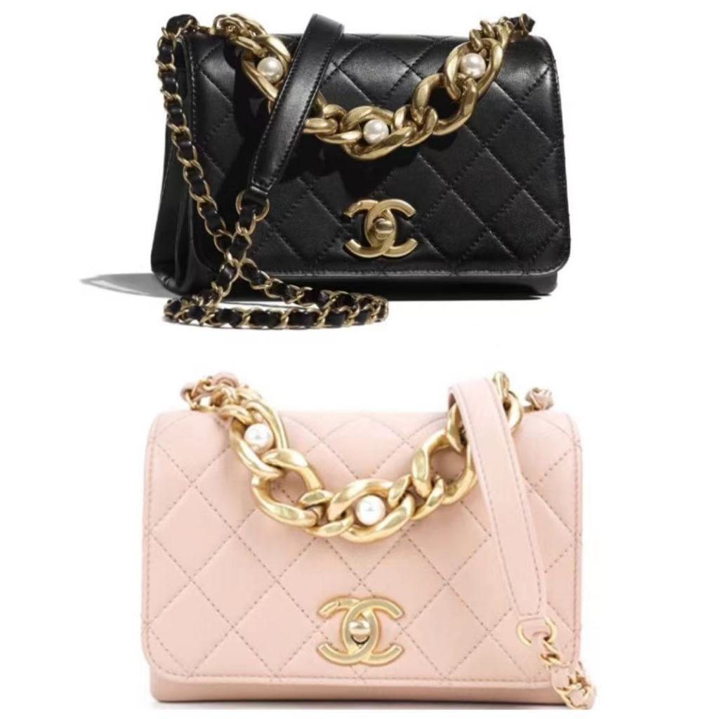 Chanel/Calfskin/Chain Bag/Shoulder Bag/Crossbody Bag/AS2638/แท้ 100%
